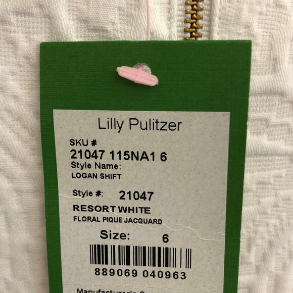 LILLY PULITZER White Floral Pique Logan Dress - Picture 8 of 8